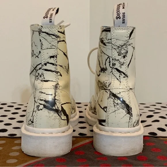 Dr Martens Pascal Marble Leather Boots - Picture 4 of 11